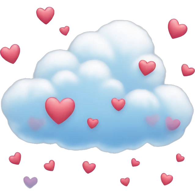 A cloud with hearts flying out  emoji