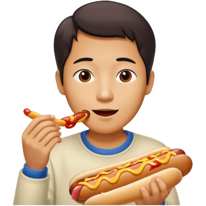 Asian eating dog emoji
