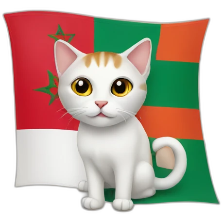 Cat and moroccan flag emoji