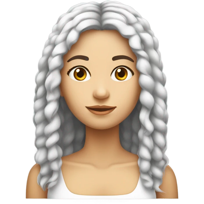 menina branca de cabelo longo com franja emoji