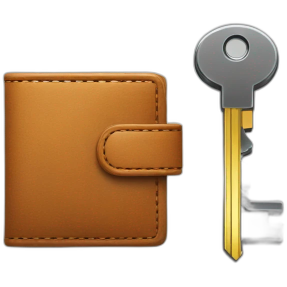 a wallet icon next to a keys icon emoji