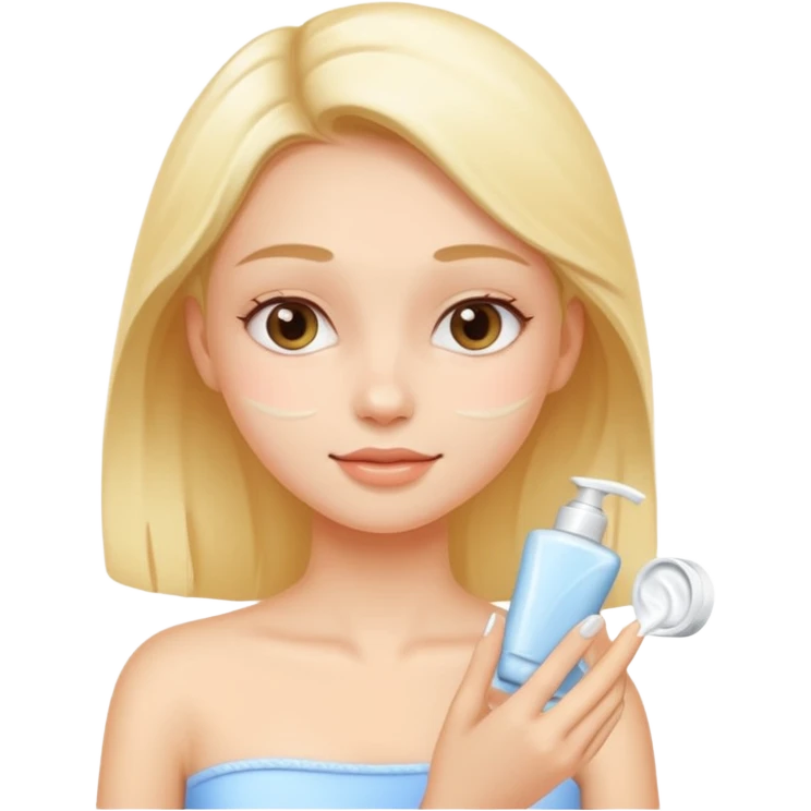 Girl applying cream to her body emoji