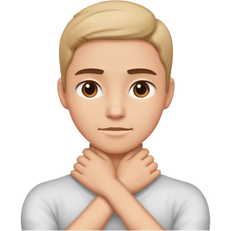 Arms crossed holding neck emoji