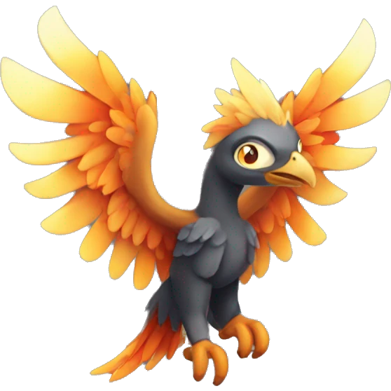 cute fenix with fire wings emoji