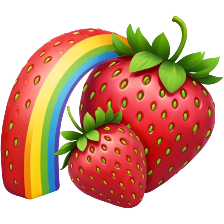 a rainbow with strawberries emoji