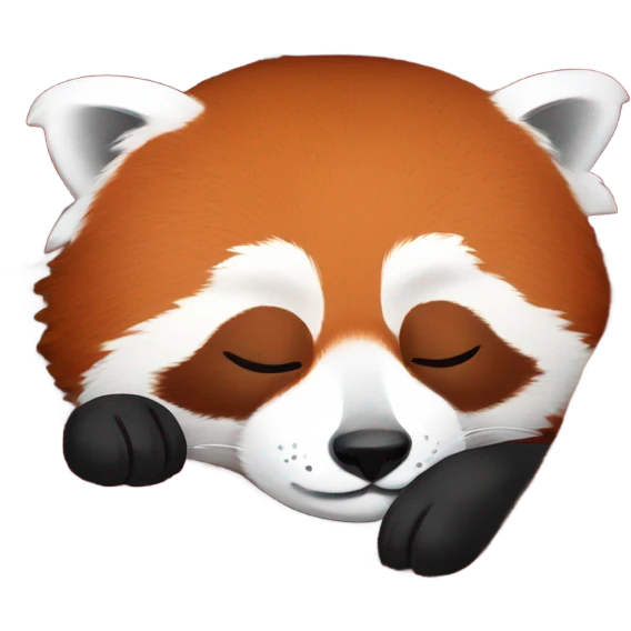 Red panda sleeping with warm cozy blanket emoji