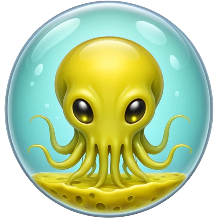 yellow slime alien in glass bubble emoji
