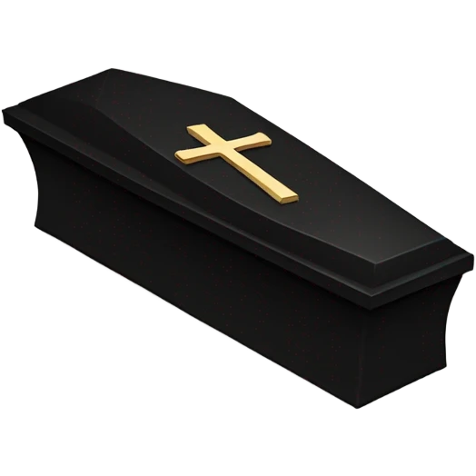 a black coffin with a cross emoji