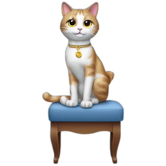 cat secretary sitting on top of the cloud emoji