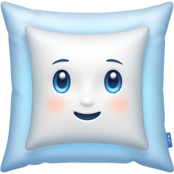 minimal ethereal white pillow emoji with a dreamy soft aura and a hint of blue light emoji
