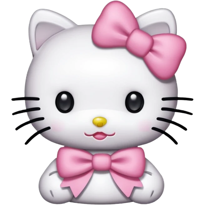 Genera esta emojis 🤍 con un hello Kitty en el medio emoji