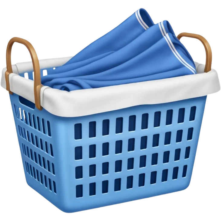 LAUNDRY BASKET WITH FOLDED blue CLOTHES emoji