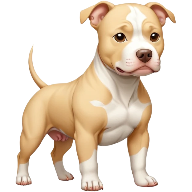 Crean colored pitbull with white parches  emoji