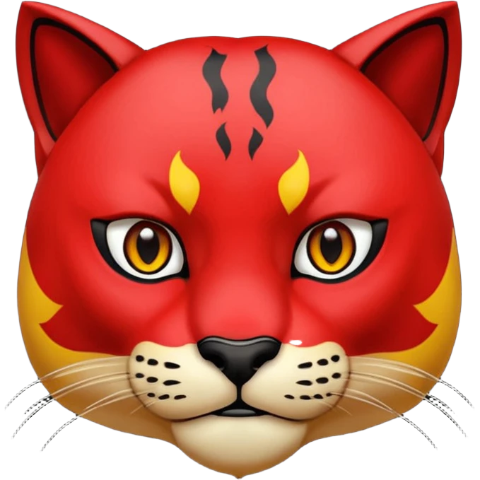 cara de una pantera enojada animal  de color rojo emoji