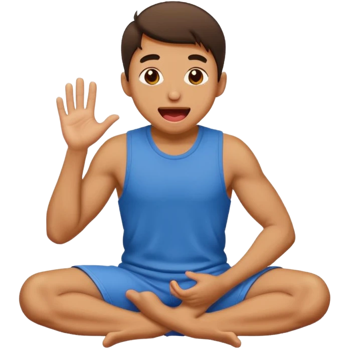 Man on knees with tongue out emoji