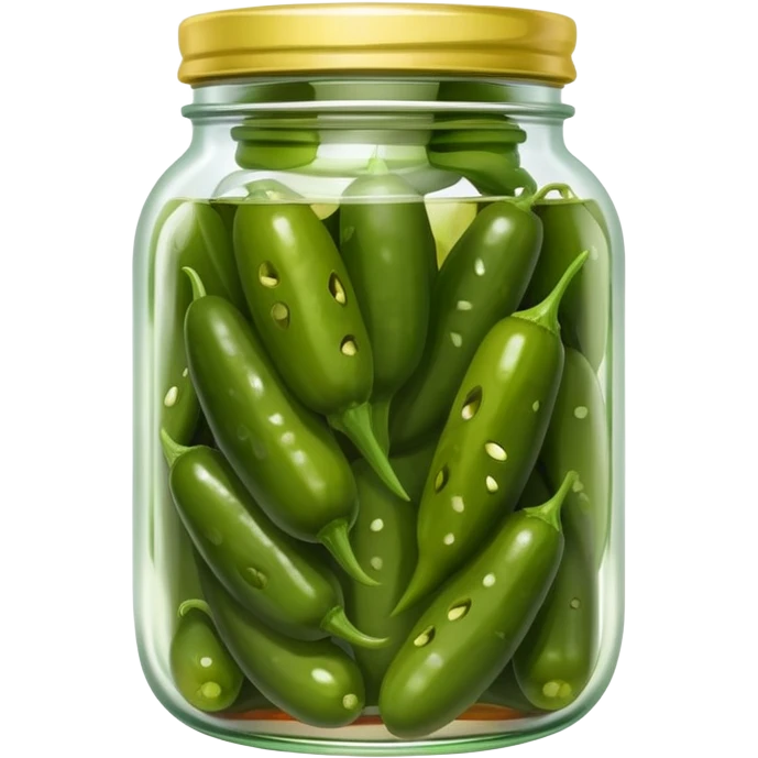 A jar of pickles with jalapeños in it emoji