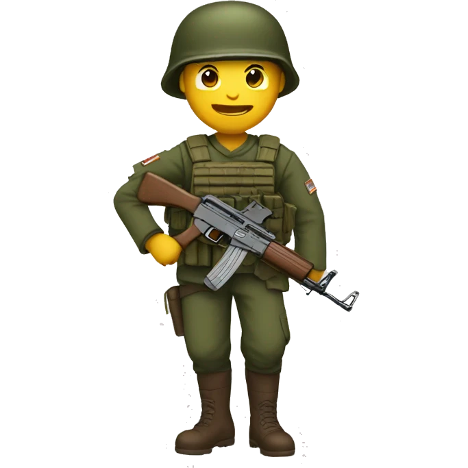 a soilder holding a ak-47 emoji