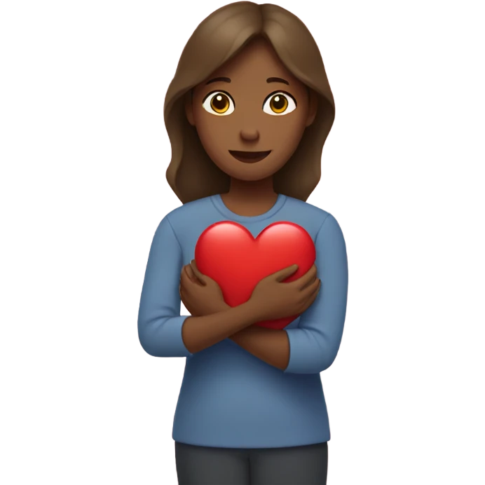 Mother holds her heart in her arm emoji