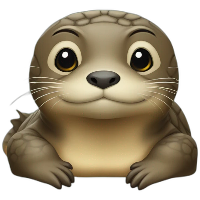 Loutre sur une tortue  emoji
