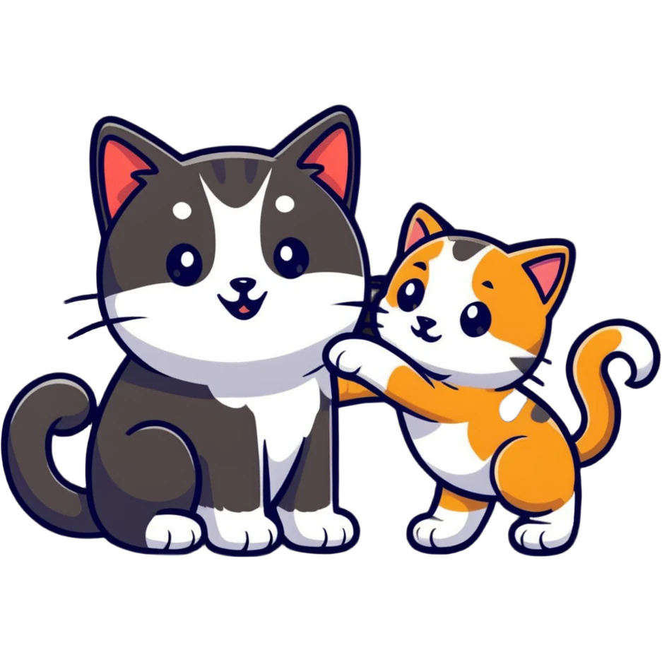 playful cat and dog emoji
