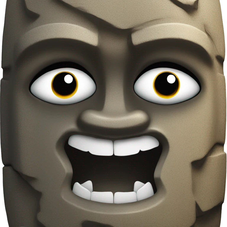 Easter Island head with teeth emoji