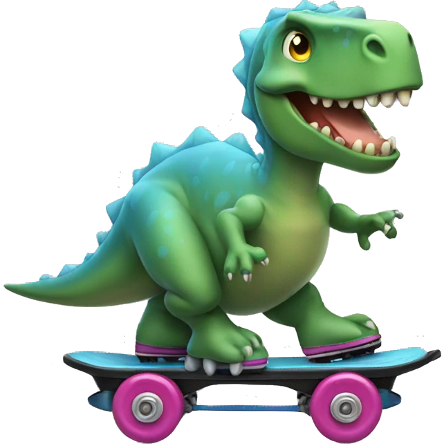 Dinosaur on roller skates emoji