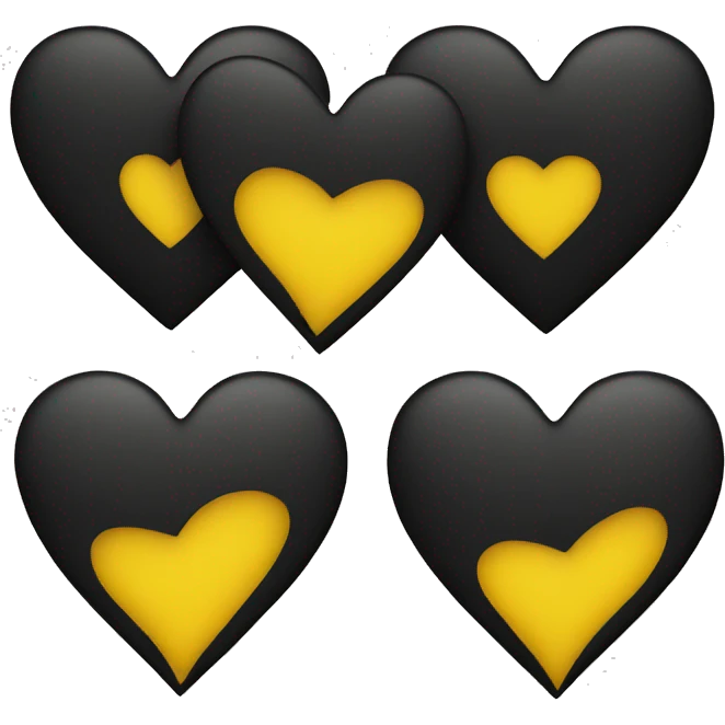 Half black and yellow heart emoji