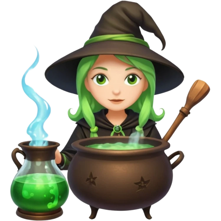 green witch cooking potion emoji