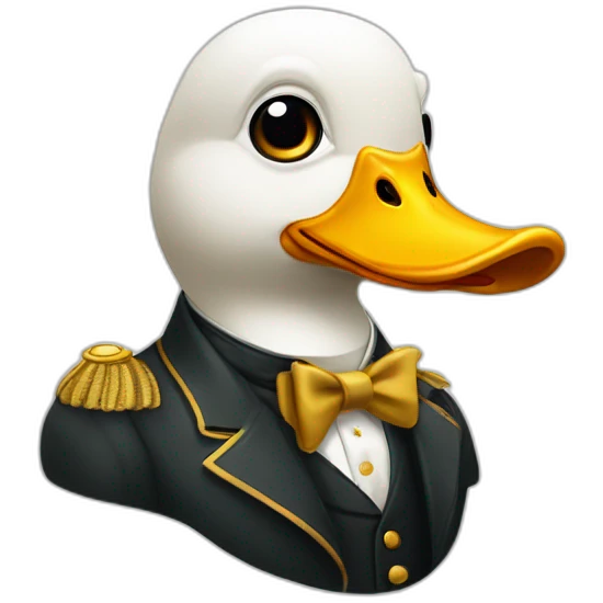 duck with monocle on the eyes and Crown on the head emoji