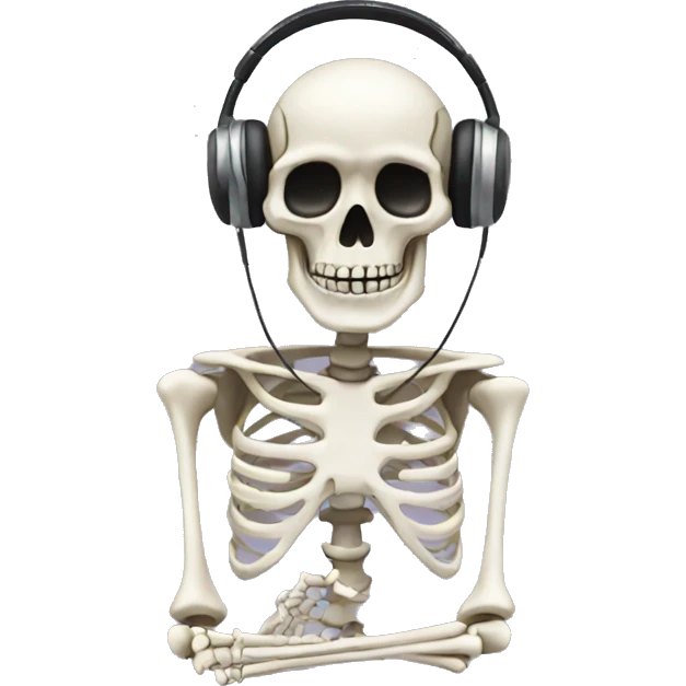 Skeleton with a Headphones emoji