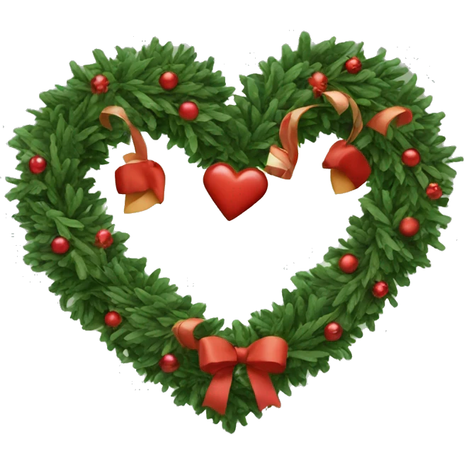 heart made from a christmas wreath emoji