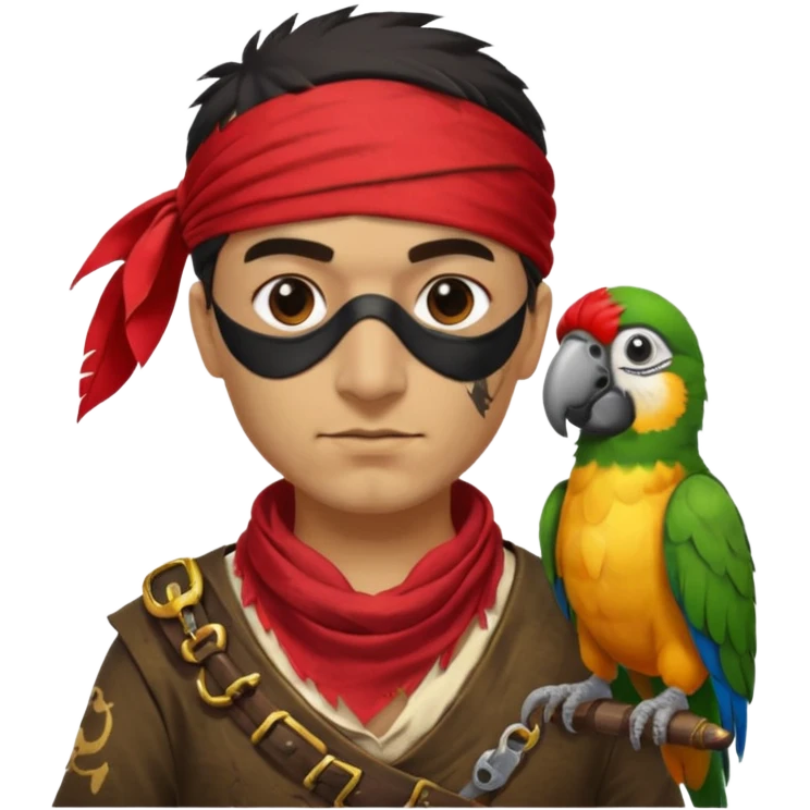 pirate and parrot emoji