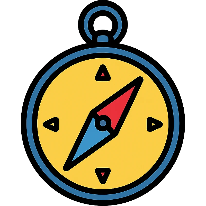 compass icon in color outline style emoji