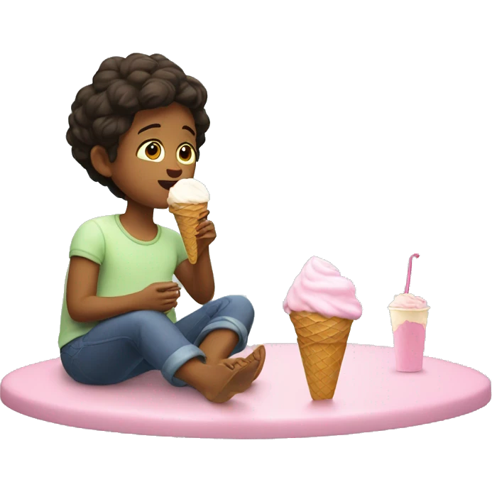 2 cata eating ice cream and watching tv emoji