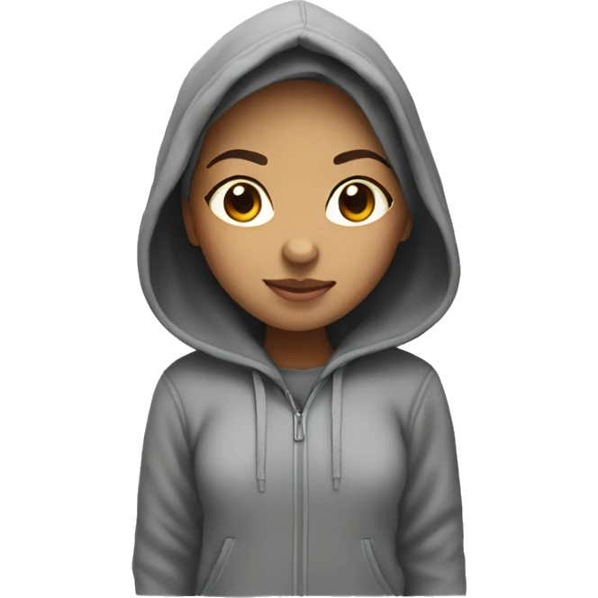 light-skinned girl in hoodie emoji