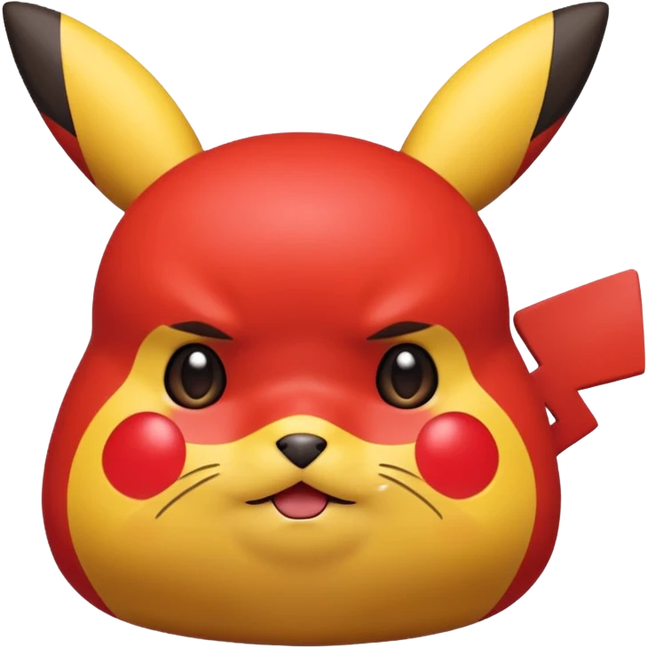 Un Pikachu rouge qui et triste  emoji