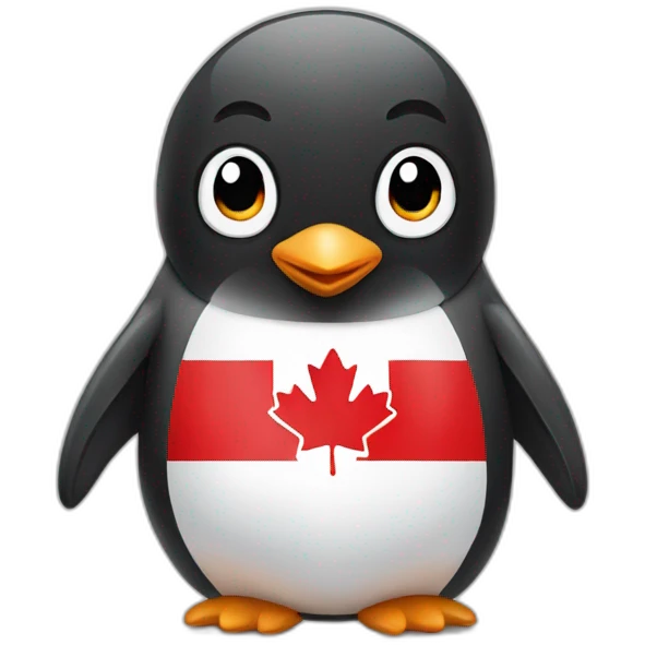penguin wearing canada shirt emoji