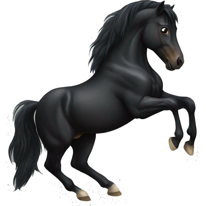 Rearing Black Horse emoji