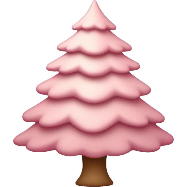 Pink Chrismas tree with beige decoratin emoji