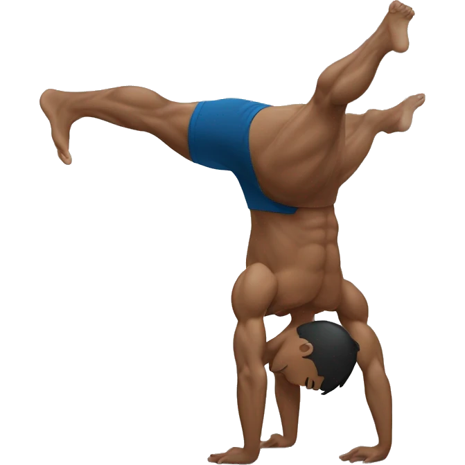 muscular athlete doing handstand emoji