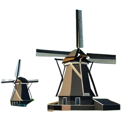 cinematic-realistic-kinderdijk-windmills-landmark-emoji,-showcasing-traditional-dutch-windmills-aligned-along-a-tranquil-canal,-with-lush-green-fields ina. picture frame emoji