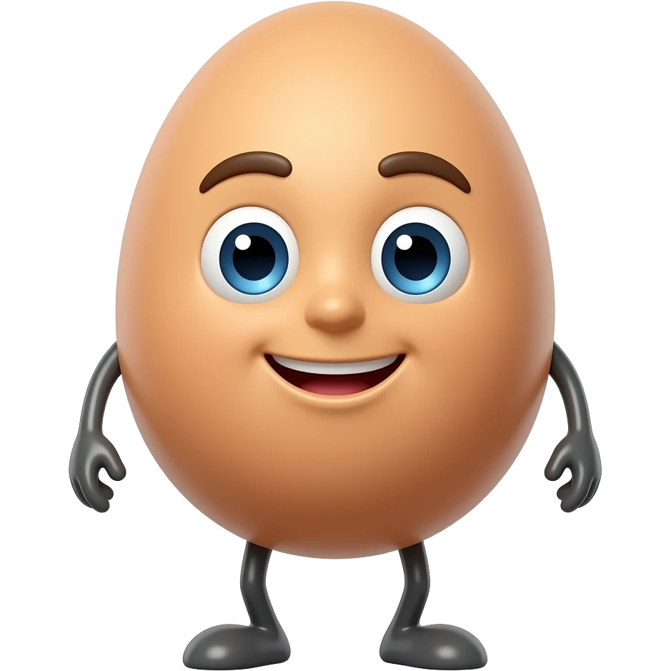 A egg with legs without arms emoji