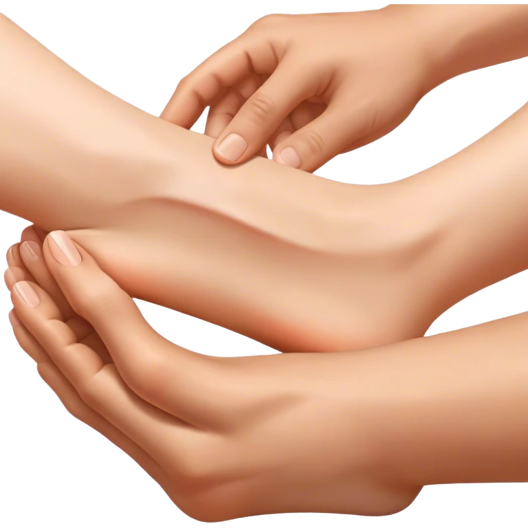 Man’s hands massaging woman’s foot emoji