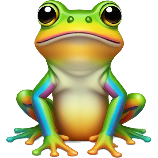 Rainbow stripes frog emoji