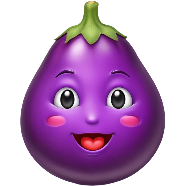 Kiss emoji with eggplant emoji