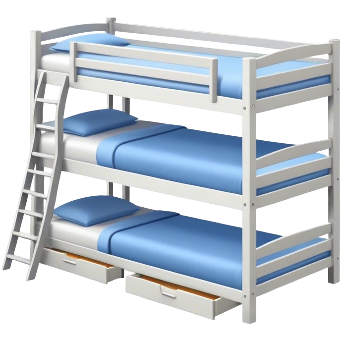 Triple bunk bed white with desk underneath  emoji