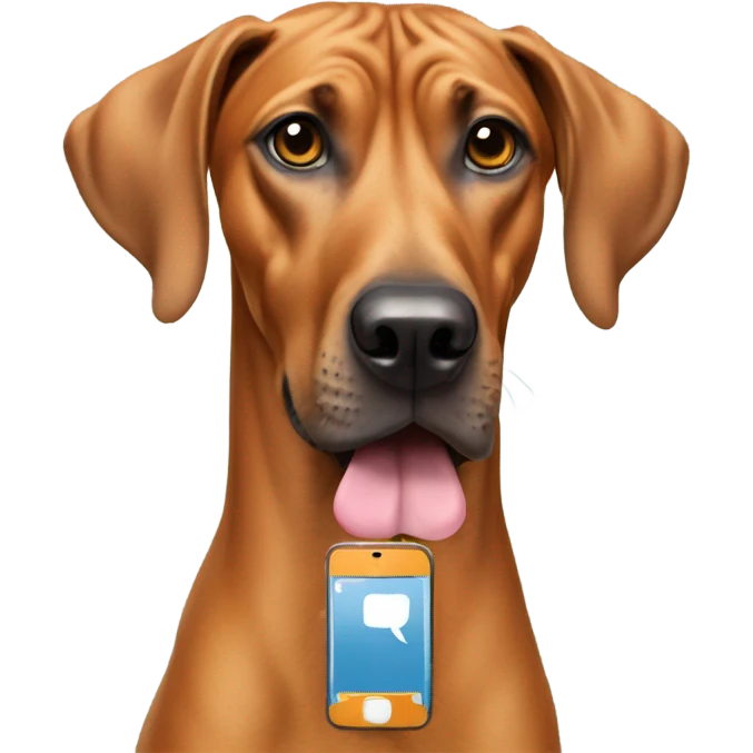 Rhodesian with phone emoji