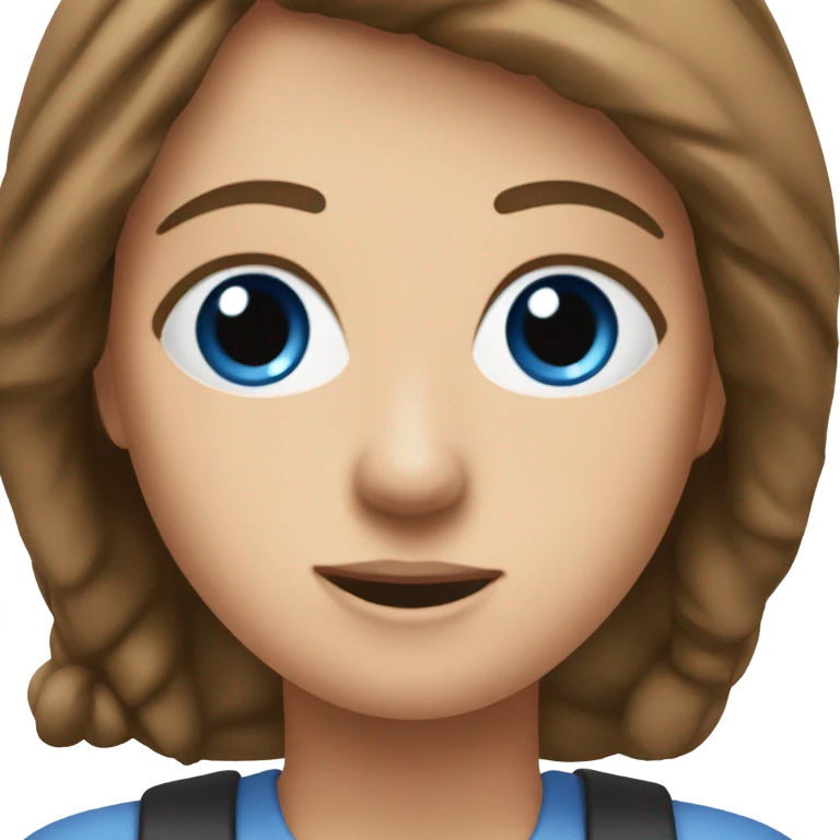 Create a female PE teacher emoji. She MUST have blue eyes. Brown hair. And a whistle around her neck. emoji