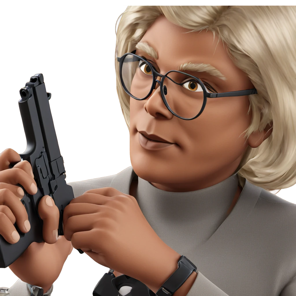 girl with gun and glasses emoji