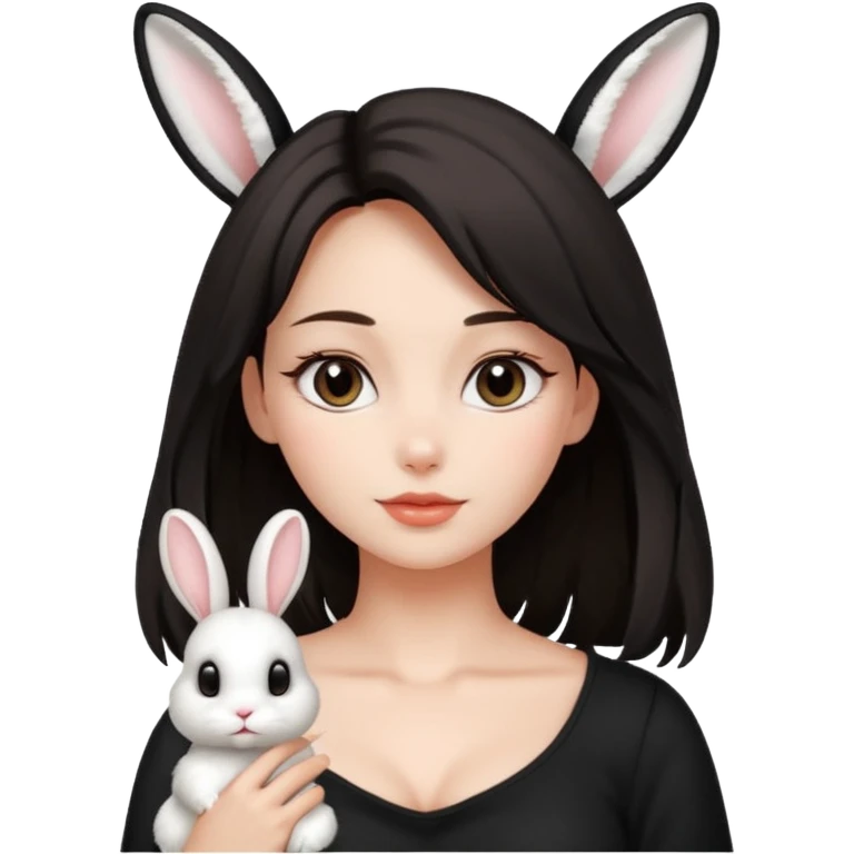Sexy woman with rabbit ears emoji